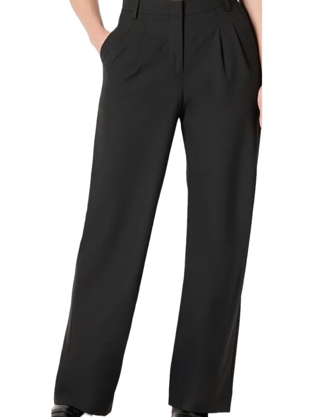 Black pleated front dress pants